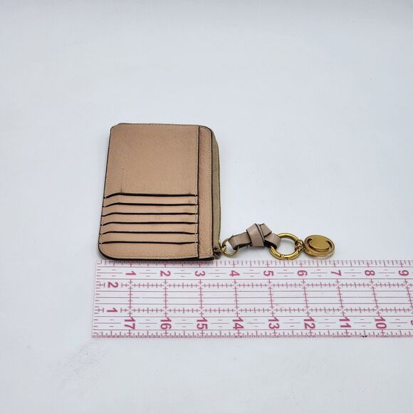 Chloe Alphabet Leather Blush Cardholder Zip Wallet - Picture 7 of 7